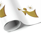 Cadeau Angle d'or sur papier blanc de Noël (Coin rond)