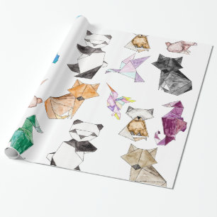Cadeau Animaux de papier géométriques tirés par la mai