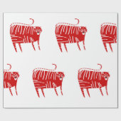 Cadeau ANNÉE DU TIGER RED Wrapping Papier (Plat)