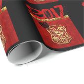 Cadeau Année personnalisable du papier 2017 du coq W 2 (Coin rond)