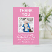 Cadeau Anniversaire Carte de remerciements rose (Debout devant)