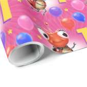 Cadeau Anniversaire Garçon ou fille 1 Ladybug papier d'em (Coin rond)
