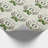 Cadeau Antlers Noël avec votre texte papier enveloppant (Coin)
