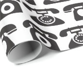 Cadeau Appelez-moi rétro modèle de papier d'emballage de (Coin rond)