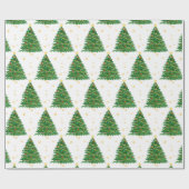 Cadeau Aquarelle Arbre Joyeux Papier d'enveloppement de N (Plat)