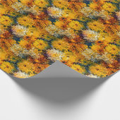 Cadeau Aquarelle Chrysanthèmes Papier à envelopper Roulea (Coin)