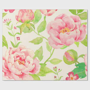 Cadeau Aquarelle classique crème de pivoine rose Papier à