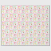 Cadeau Aquarelle Crème glacée Pastel Papier d'enveloppeme (Plat)