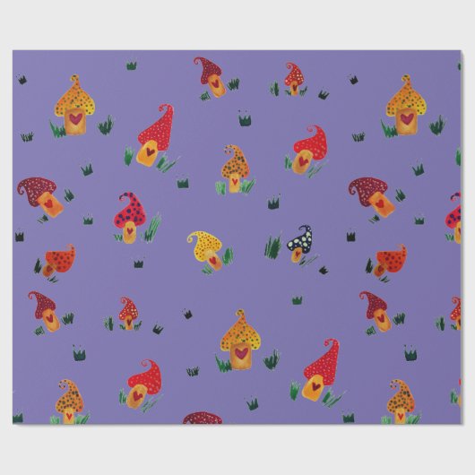 Cadeau Aquarelle de champignons Papier d'enveloppement (Plat)