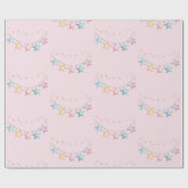 Cadeau Aquarelle Étoiles Doux Pink Wrapper Papier Rouleau (Plat)