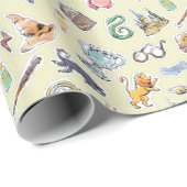 Cadeau Aquarelle Harry Potter Icônes Enveloppement Papier (Coin rond)