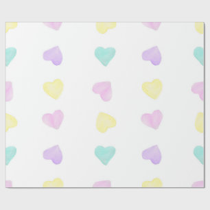 Cadeau Aquarelle Papier d'enveloppement Pastel Heartz