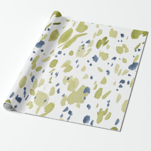 Cadeau Aquarelle Papier d'enveloppement vert et bleu ress