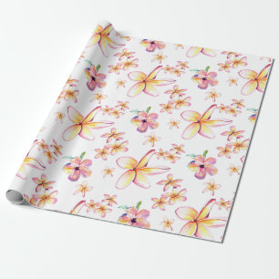 Cadeau Aquarelle Plumeria et papier d'enveloppement d'Hib