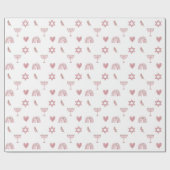 Cadeau Aquarelle rose étoile de David Papier d'enveloppem (Plat)