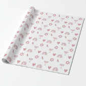 Cadeau Aquarelle rose étoile de David Papier d'enveloppem (Déroulé)