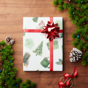 Cadeau Aquarelle verte moderne Papier d'enveloppement de
