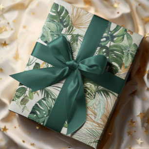 Cadeau Aquarelle verte Papier d'enveloppement Feuille tro