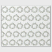 Cadeau Aquarelle Wreath Papier d'enveloppement de Noël (Plat)