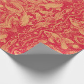 Cadeau "Aquarium baroque" (Rouge/Or) - Papier à enveloppe (Coin)