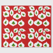Cadeau Arbre de Noël vert rouge ornements papier d'envelo (Plat)