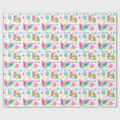 Cadeau Arbre rétro Baubles Nom papier d'emballage (Plat)