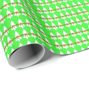 Cadeau Arbres de Noël blancs envelopper le papier vert br