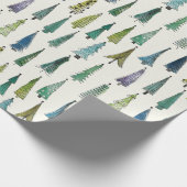 Cadeau arbres de noël enveloppant du papier (Coin)