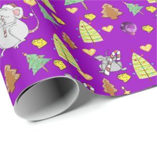Cadeau Arbres de Noël Enveloppement Papier Souris Fromage