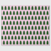 Cadeau Arbres de Noël verts Collage Papier d'enveloppemen (Plat)