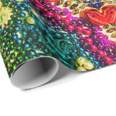 Cadeau Arc-en-ciel Mardi Gras Papier d'enveloppement (Coin rond)