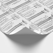 Cadeau Architecture classique Papier d'emballage de Noël (Coin)