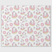 Cadeau Arcs-en-ciel et licornes papier d'enveloppement (Plat)