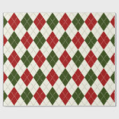 Cadeau Arlequin Vintage de Noël Plaid | Papier d'enrobage (Plat)