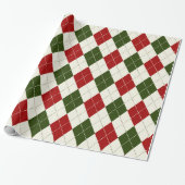 Cadeau Arlequin Vintage de Noël Plaid | Papier d'enrobage (Déroulé)