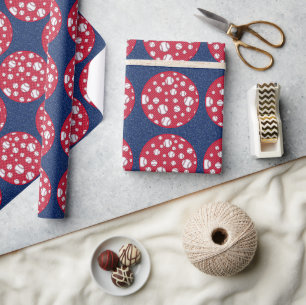 Cadeau Assiette en papier de baseball rouge blanc et bleu