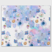 Cadeau Astronautes et planètes enveloppant du papier (Plat)