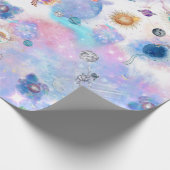 Cadeau Astronautes et planètes enveloppant du papier (Coin)