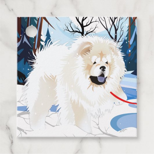 Cadeau AU-DESSUS DU FLEUVE Cream Chow étiquettes cadeaux  (Devant)