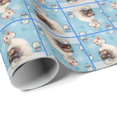 Cadeau Audrey's Snowman - Chat / Kitten Wrapping Papier (Coin rond)