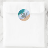 cadeau autocollant monogramme design vague océan s (Sac)