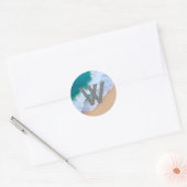 cadeau autocollant monogramme design vague océan s (Enveloppe)