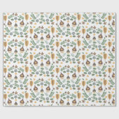 Cadeau Automne Acorns Floral Greenery Papier d'enveloppem (Plat)