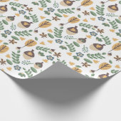 Cadeau Automne Acorns Floral Greenery Papier d'enveloppem (Coin)