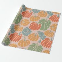 Automne Citrouille Enveloppement papier Motif Aut