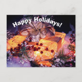 Cadeau avec Gold Bow - Carte postale de Noël (Devant)