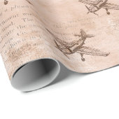 Cadeau Avion vintage et papier journal (Coin rond)