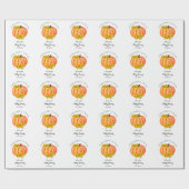 Cadeau Baby shower citrouille Orange Blanc Papier d'envel (Plat)
