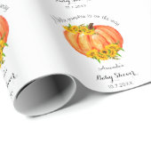 Cadeau Baby shower citrouille Orange Blanc Papier d'envel (Coin rond)