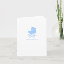 Cadeau Baby Shower Kaart Blauwe Wandelwagen